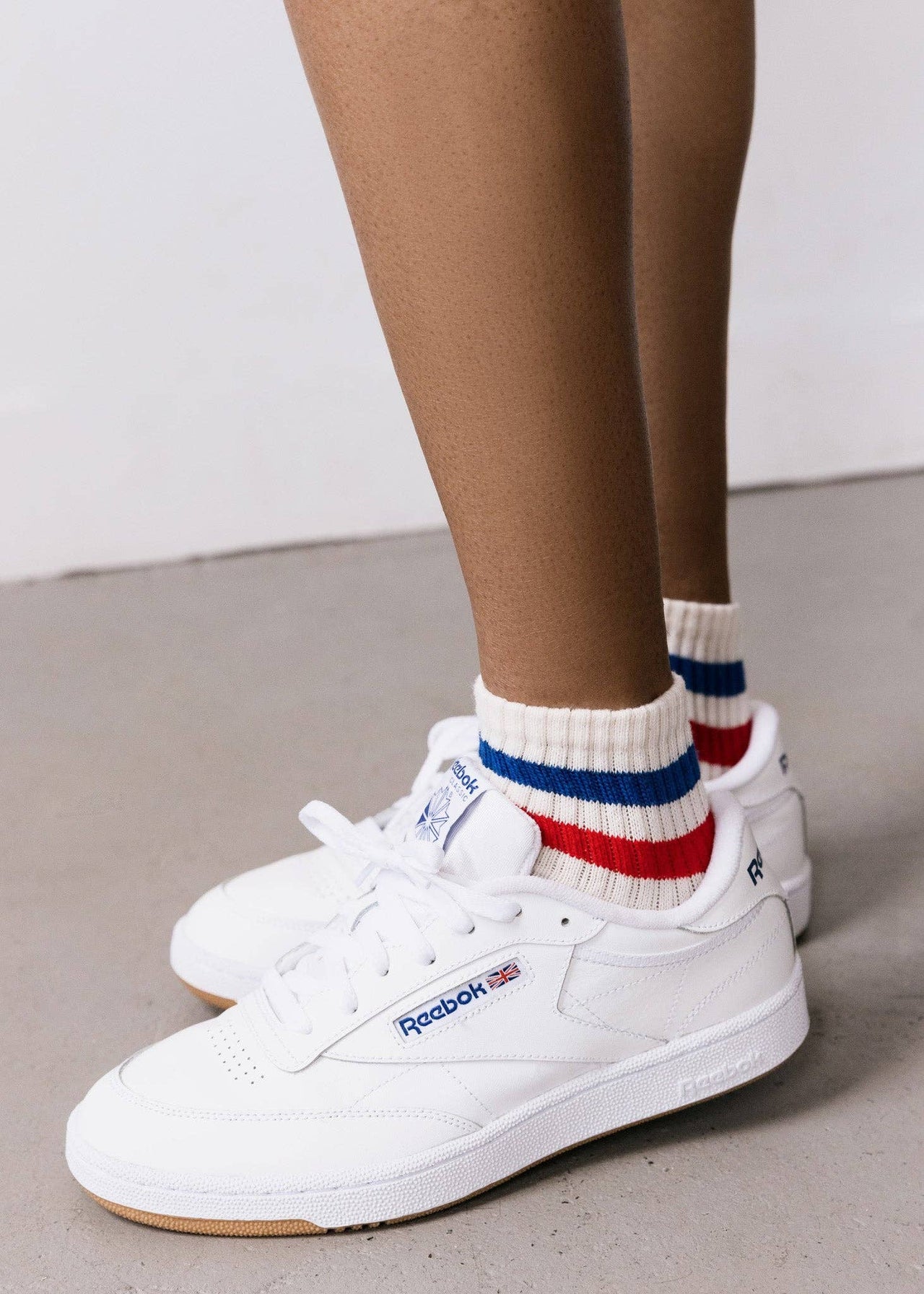 The Retro Stripe Quarter Crew | Royal & Red