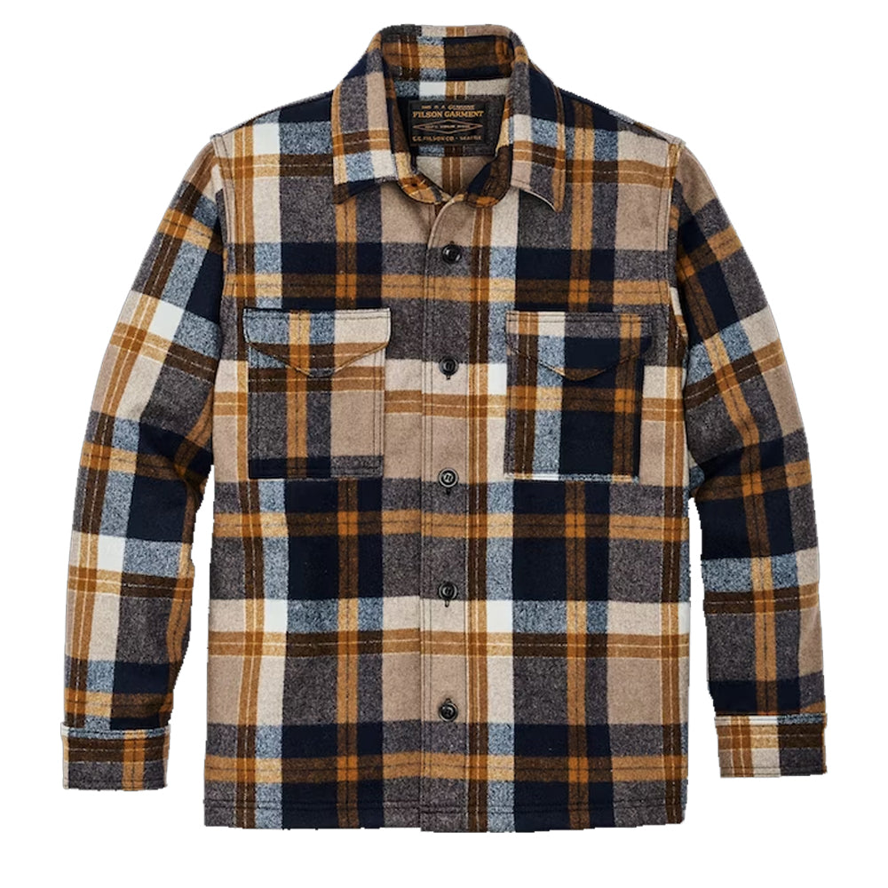 Seattle Wool Jac-Shirt | Navy & Bronze Plaid