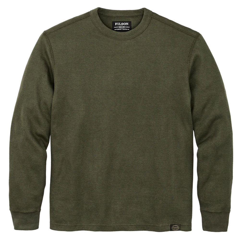 Waffle Knit Thermal Crew | Mossy Rock - Domestic Domestic
