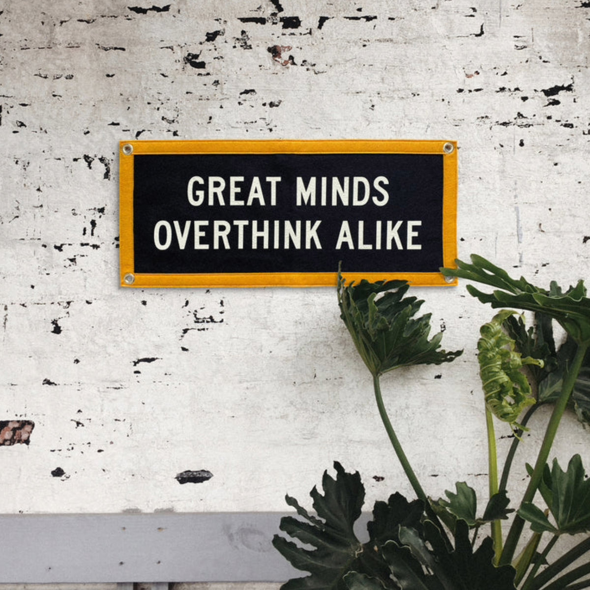 Great Minds Overthink Alike Camp Flag - Domestic Domestic