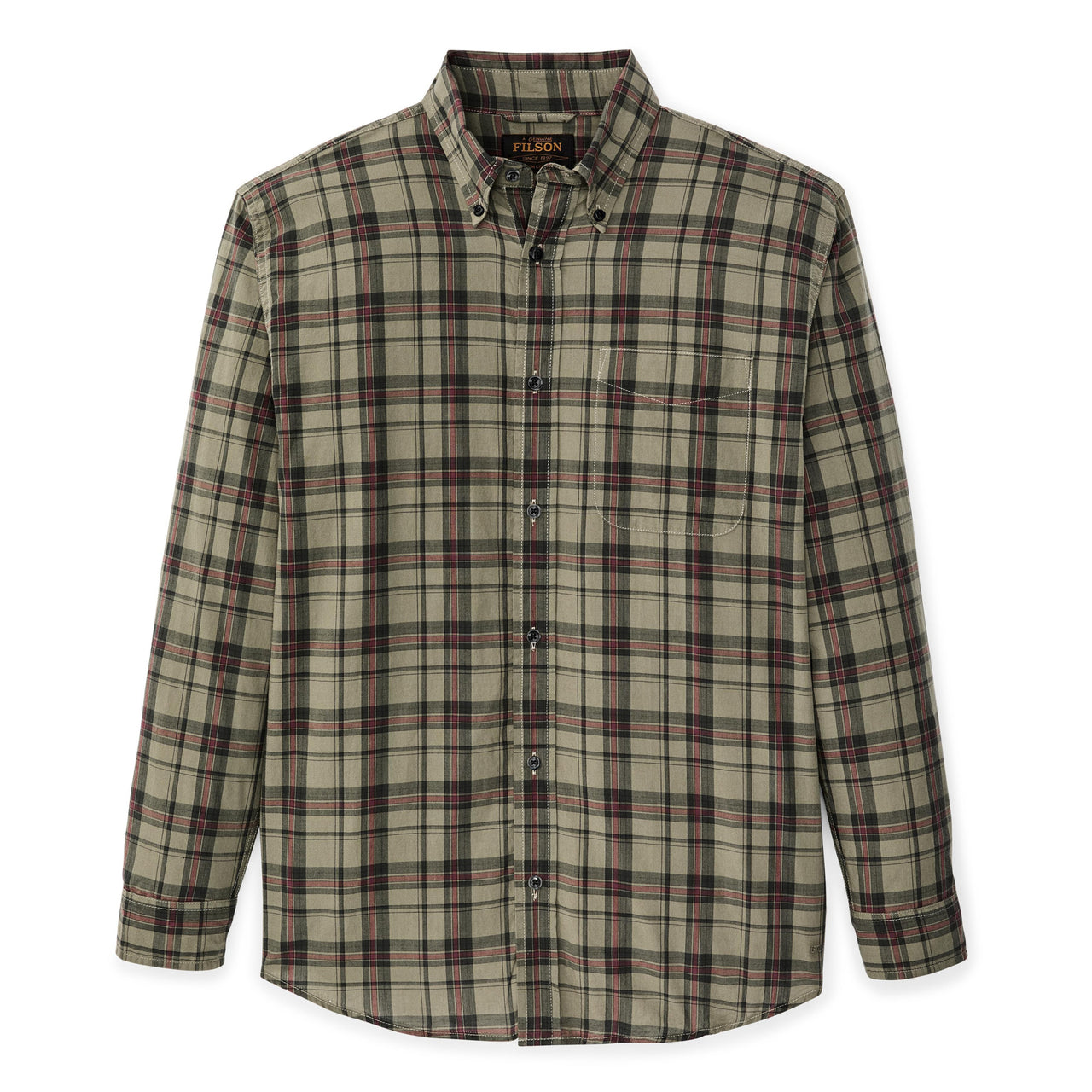 Madras Button-Down | Olive & Gravel