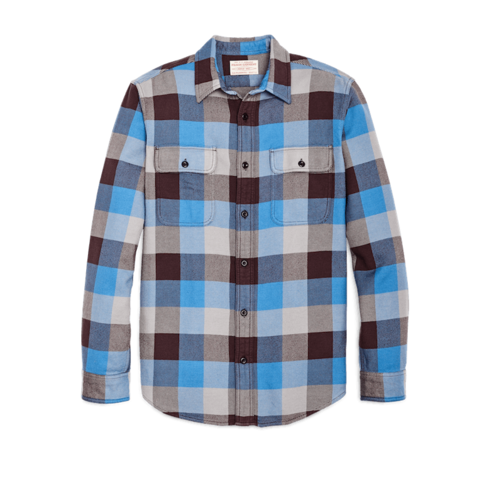 Vintage Flannel Work Shirt | Blue, Maroon, Gray Check