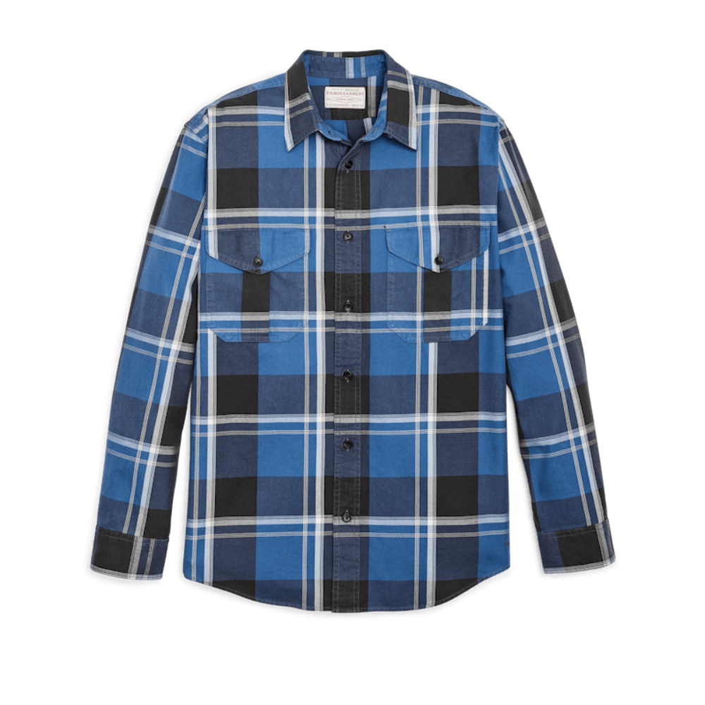 Lightweight Alaskan Guide Shirt |  Blue, Faded Black, White Plaid