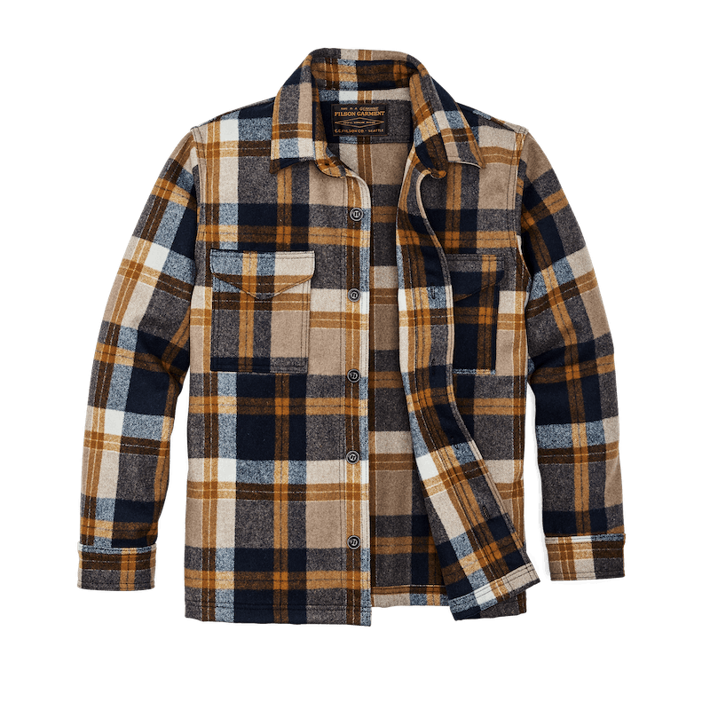 Seattle Wool Jac-Shirt | Navy & Bronze Plaid