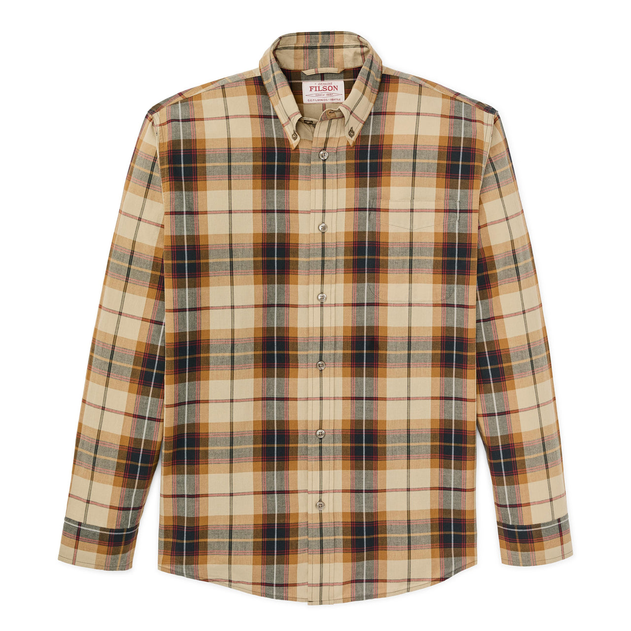 Madras Button-Down | Tan & Spruce