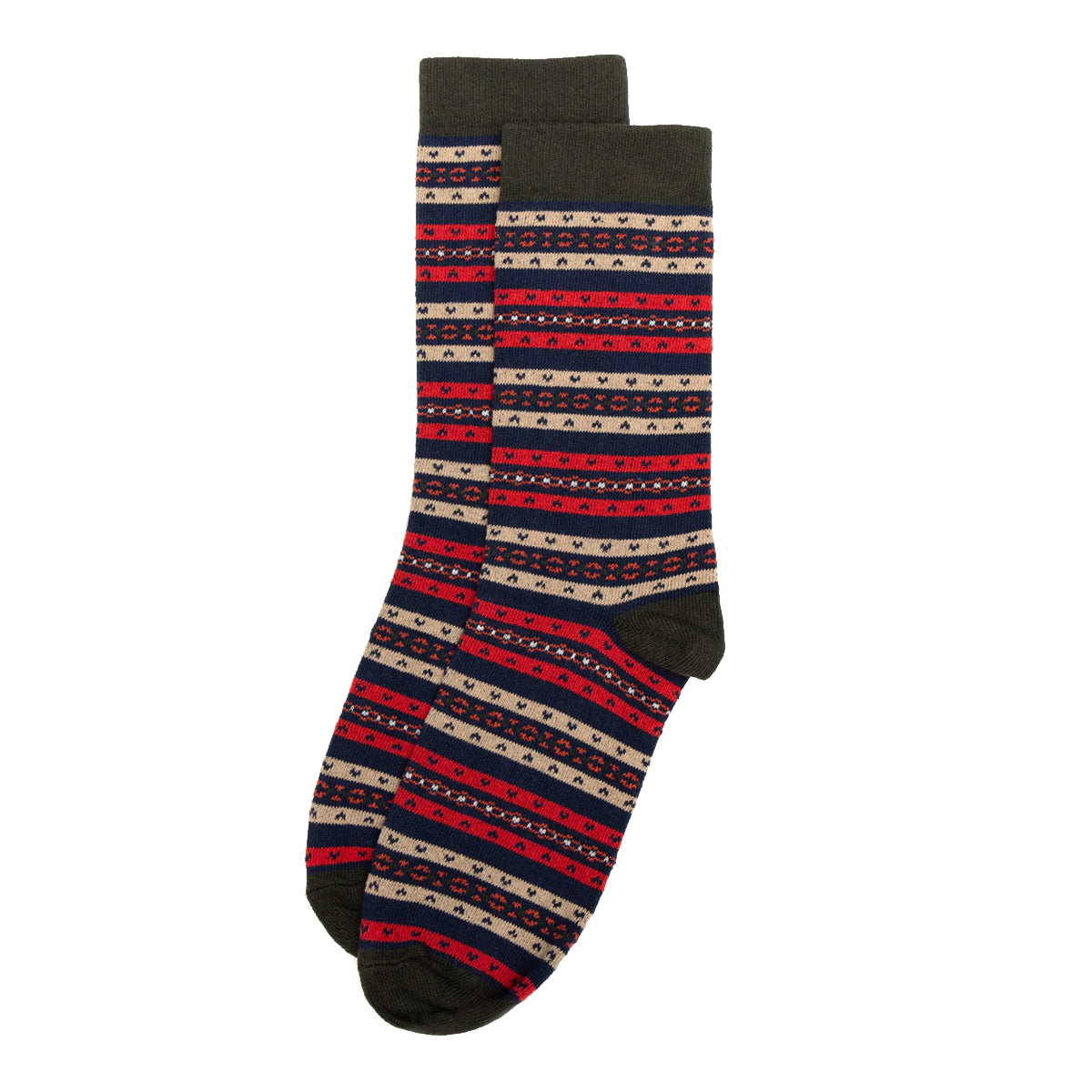 The Terrain Stripe Sock | Olive
