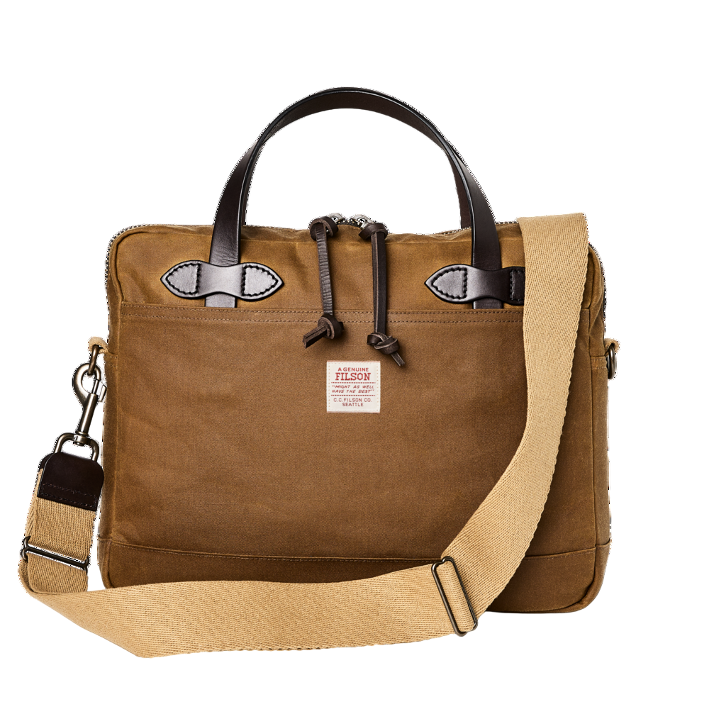 Tin Cloth Compact Briefcase | Dark Tan