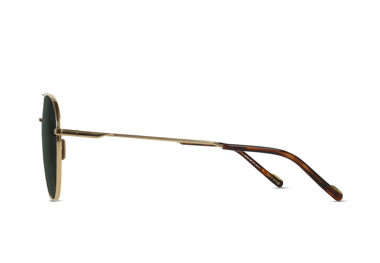 Serona | Satin Light Gold & Green Polarized