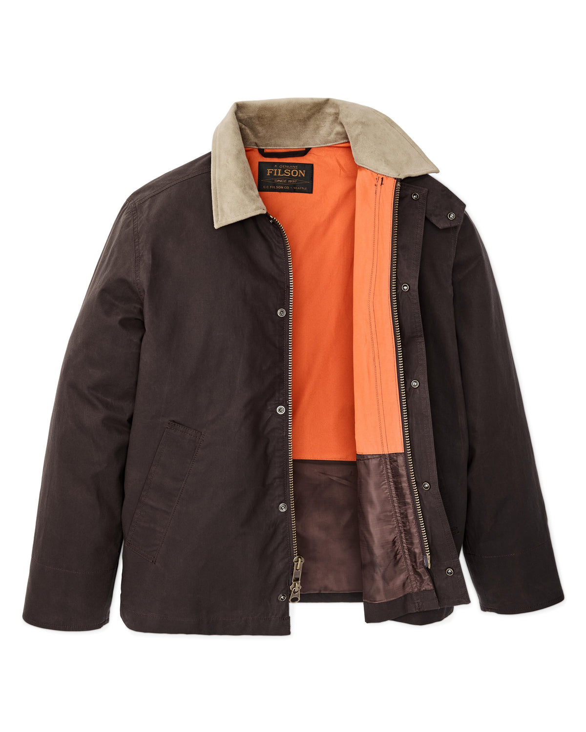 Dry Wax Short Field Jacket | Dark Brown