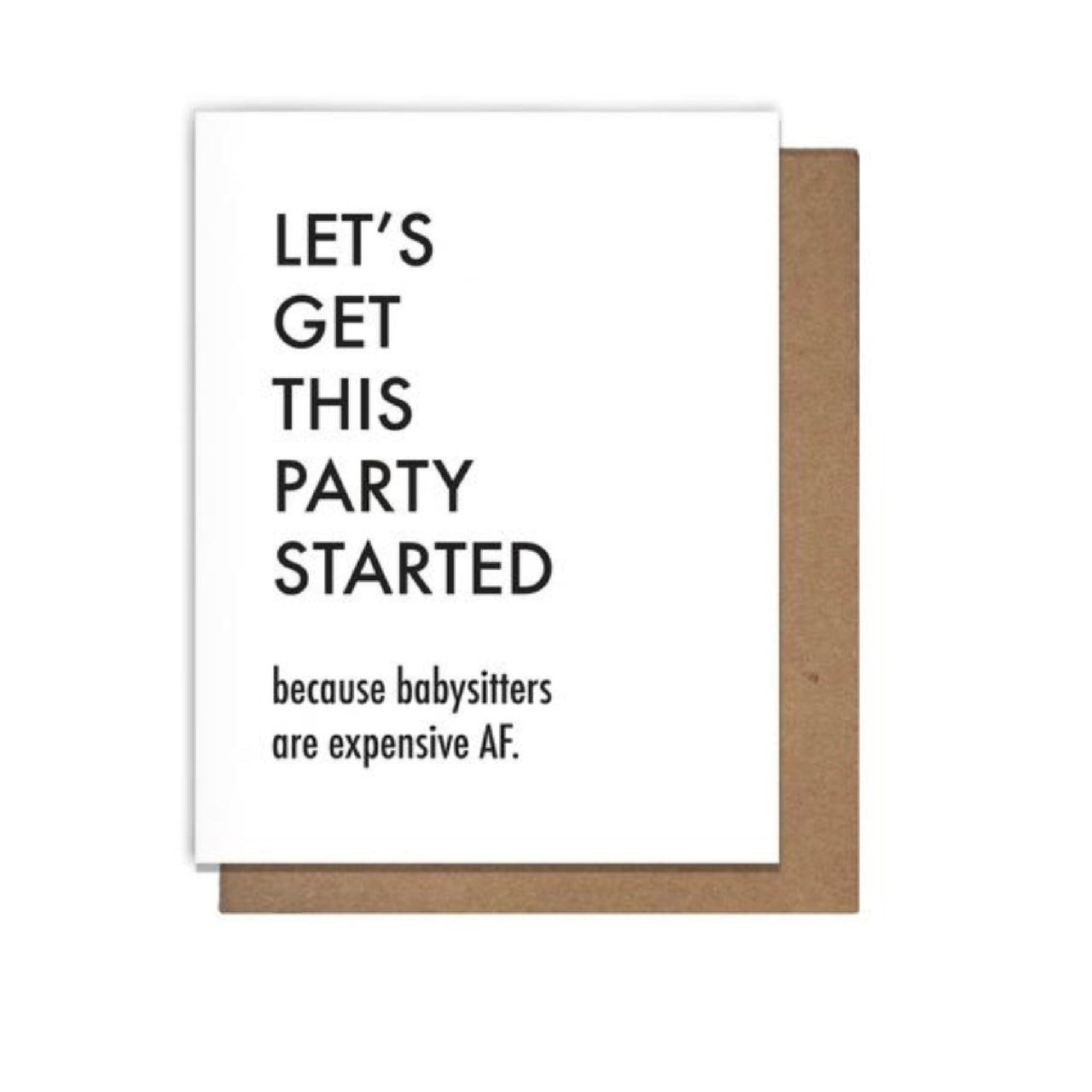 Party Started Sitter Card