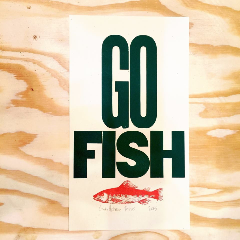 Go Fish Letterpress Print - Domestic Domestic