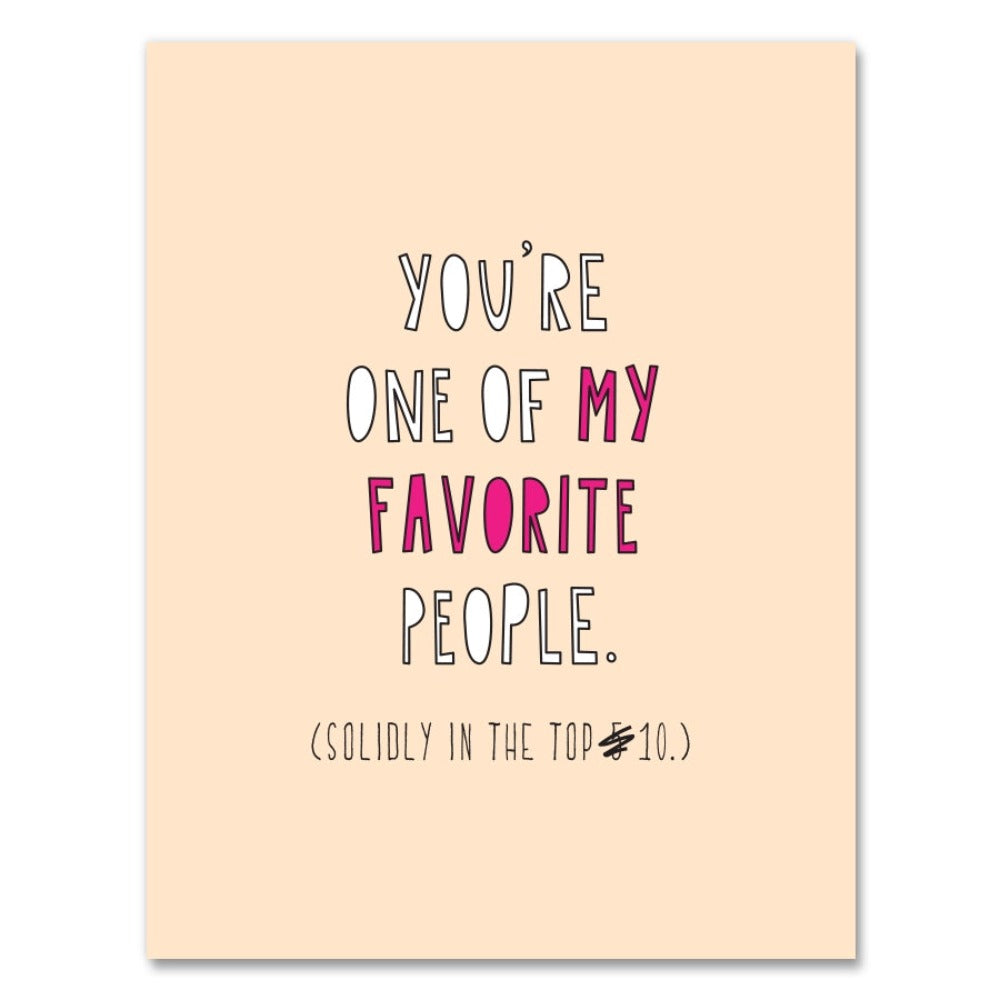 Top Ten Favorite People Card - Domestic Domestic