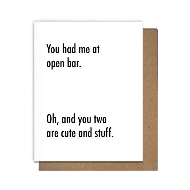Open Bar Card