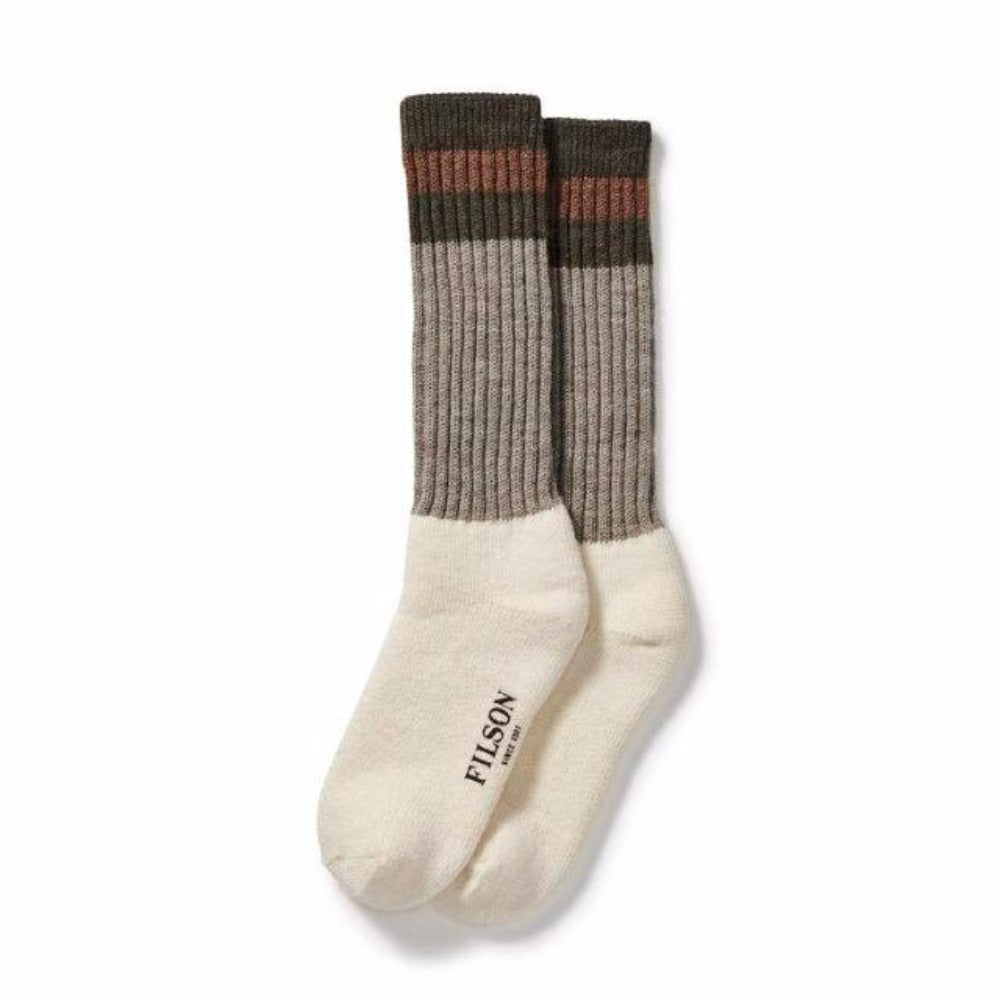 1970's Logger Thermal Sock | Green & Brown - Domestic Domestic