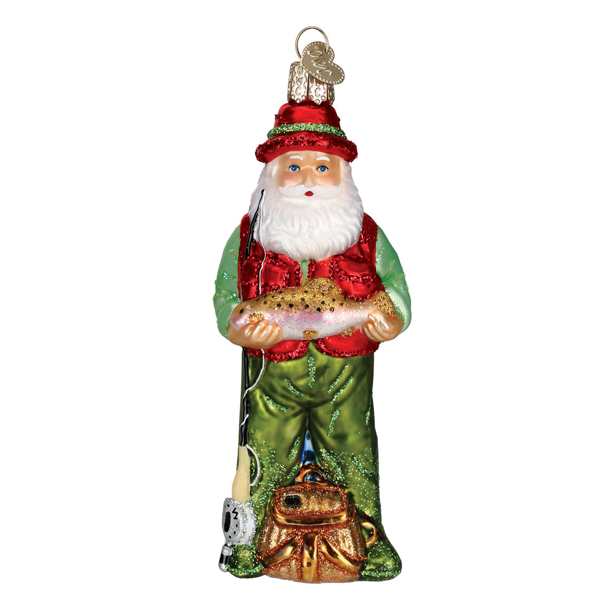 Fly Fishing Santa Ornament - Domestic Domestic