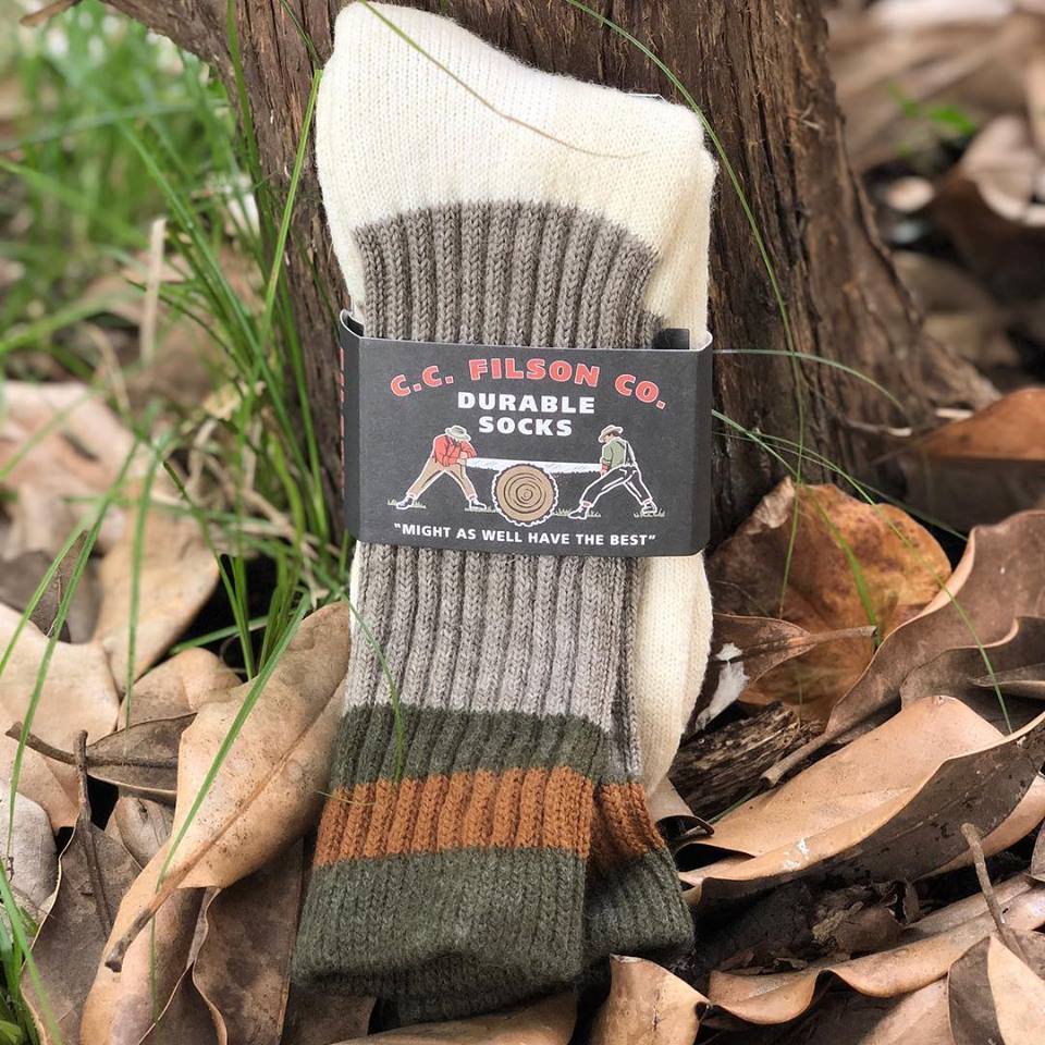 1970's Logger Thermal Sock | Green & Brown - Domestic Domestic
