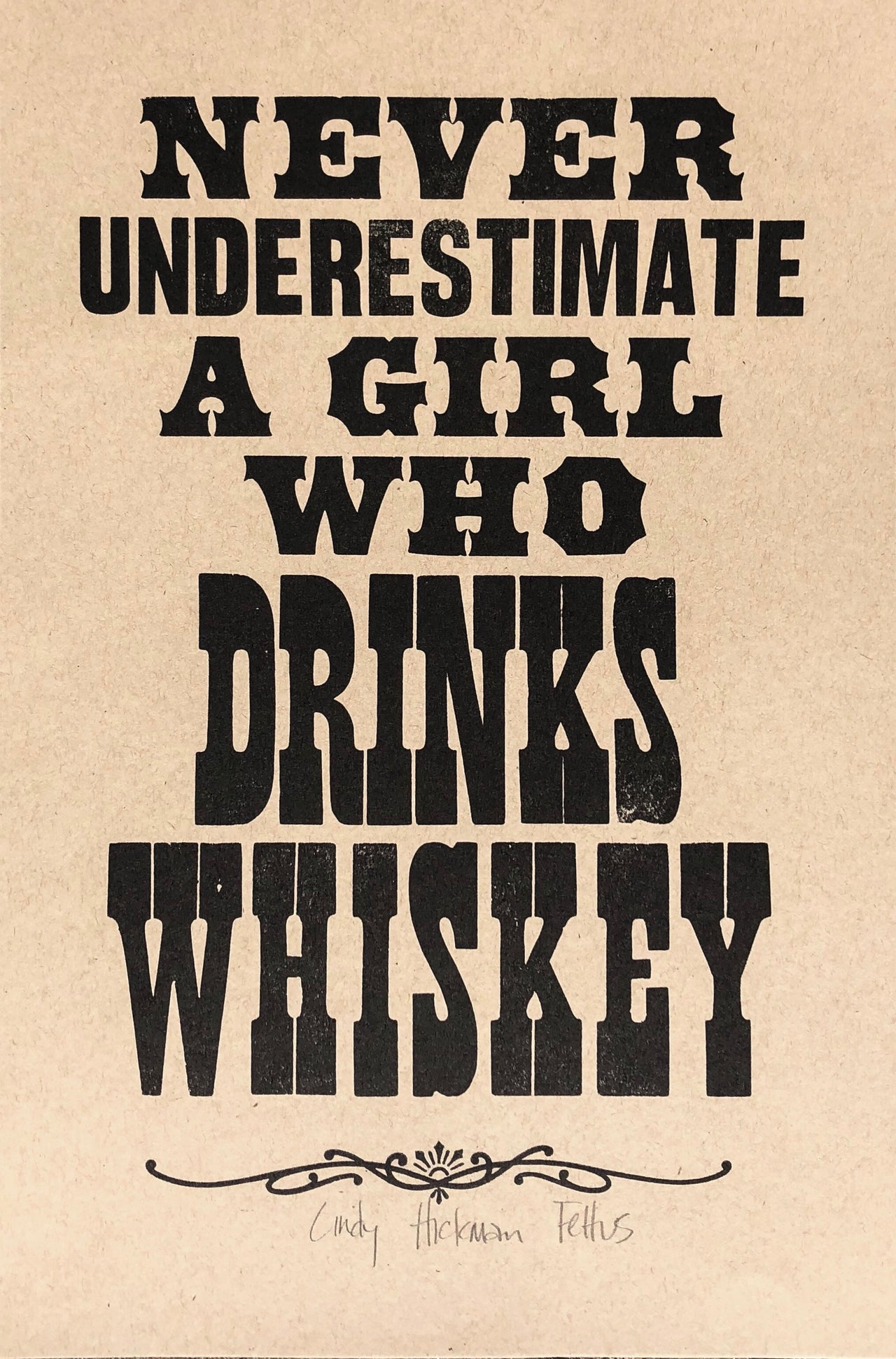 A Girl Who Drinks Print