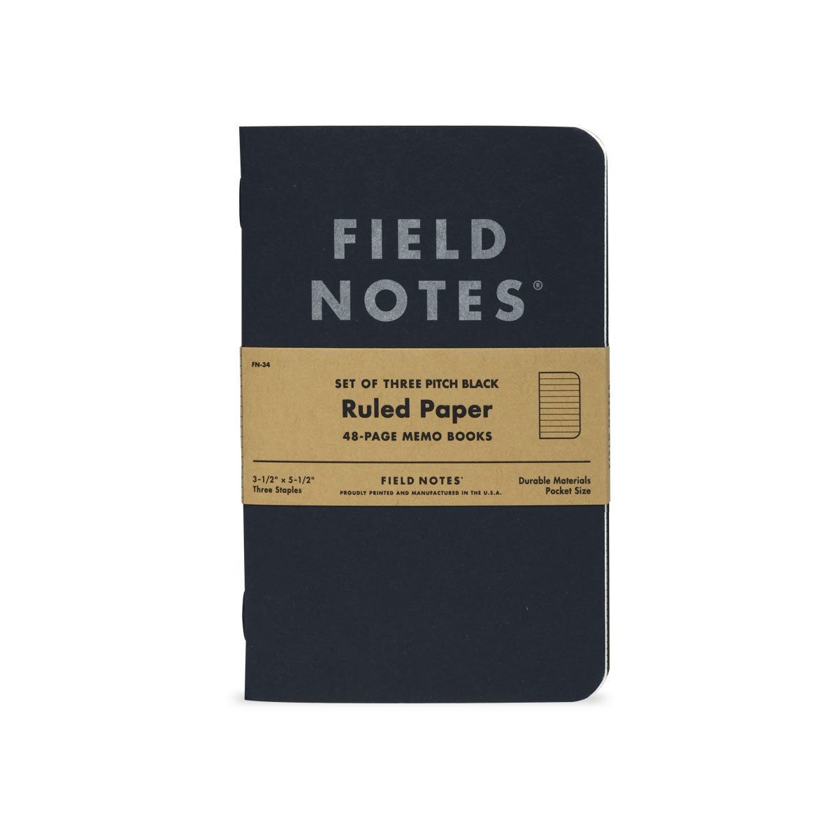Pitch Black Memo Book - Domestic Domestic