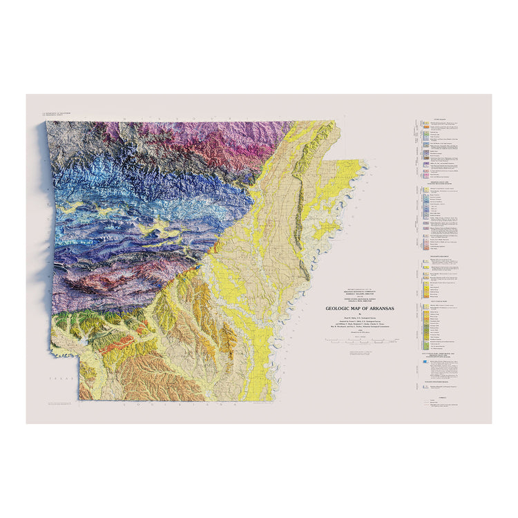 Arkansas 1993 Vintage Relief Map