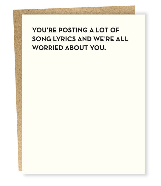 Song Lyrics Card