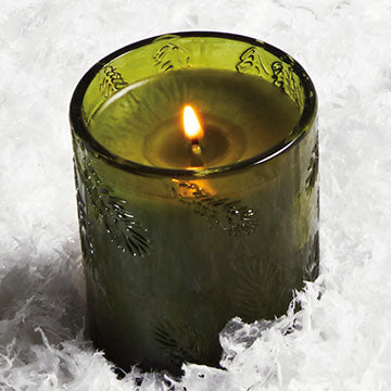 Frasier Fir Molded Glass Poured Candle - Domestic Domestic