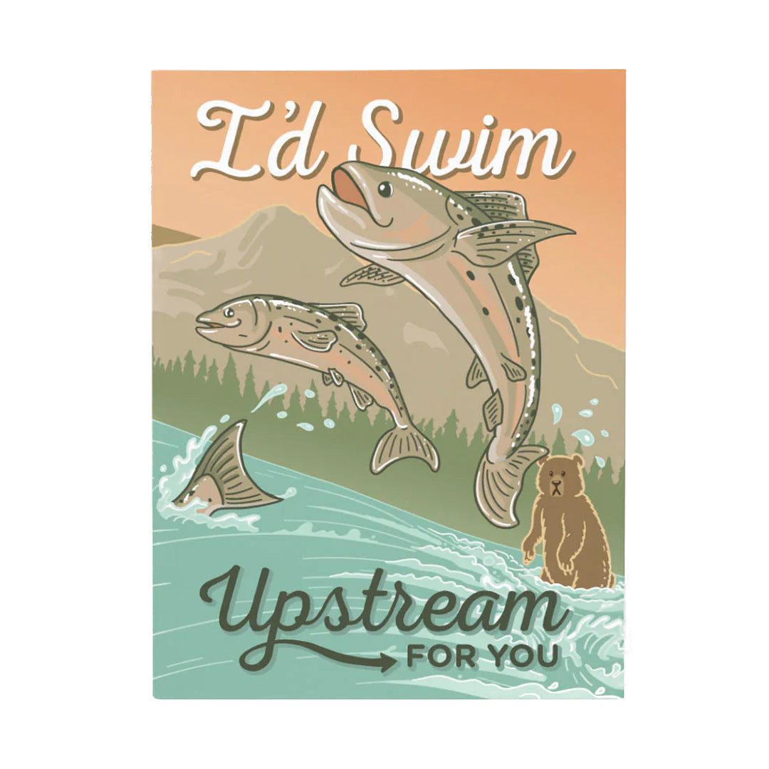 Swim Upstream Greeting Card
