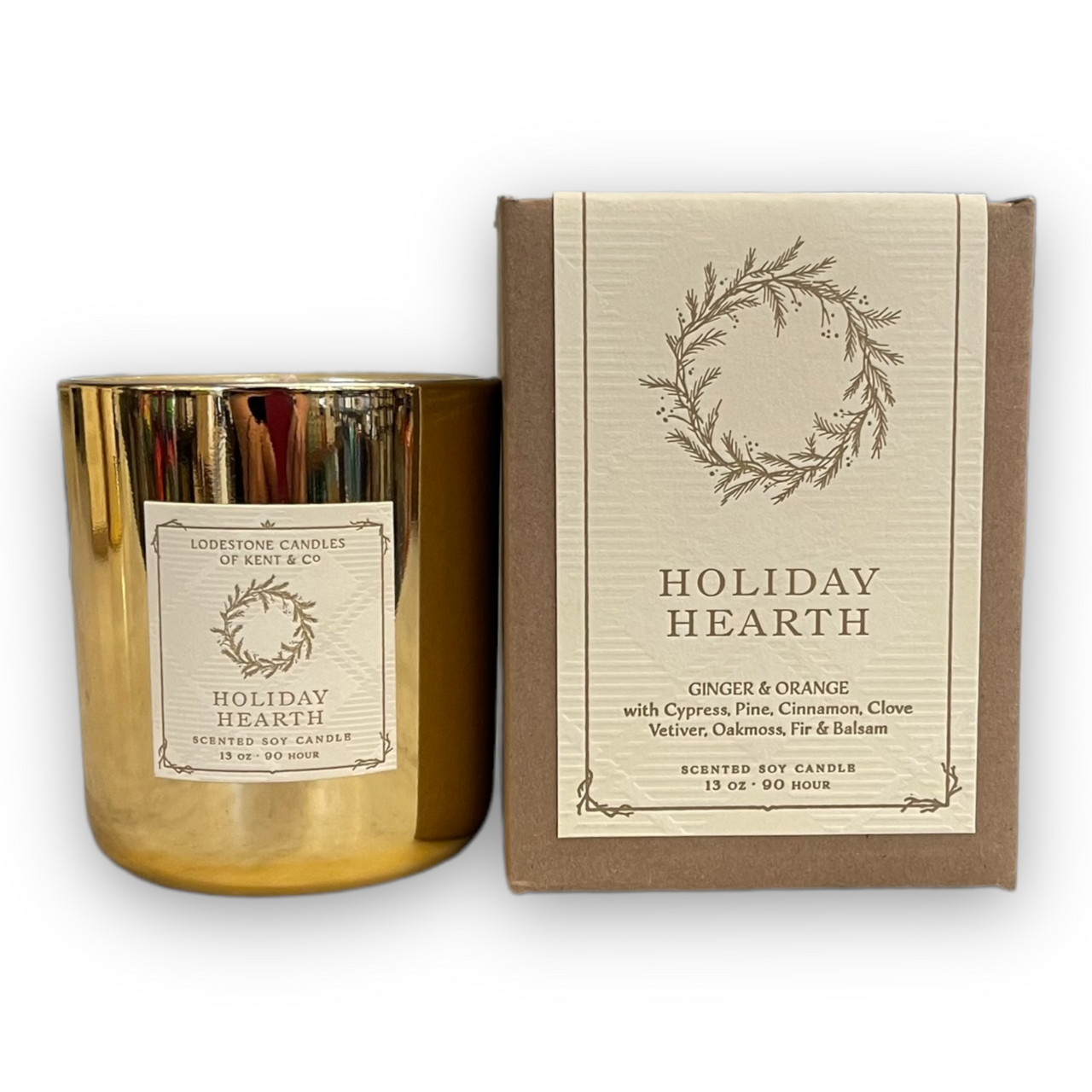 Holiday Hearth Candle | Gold