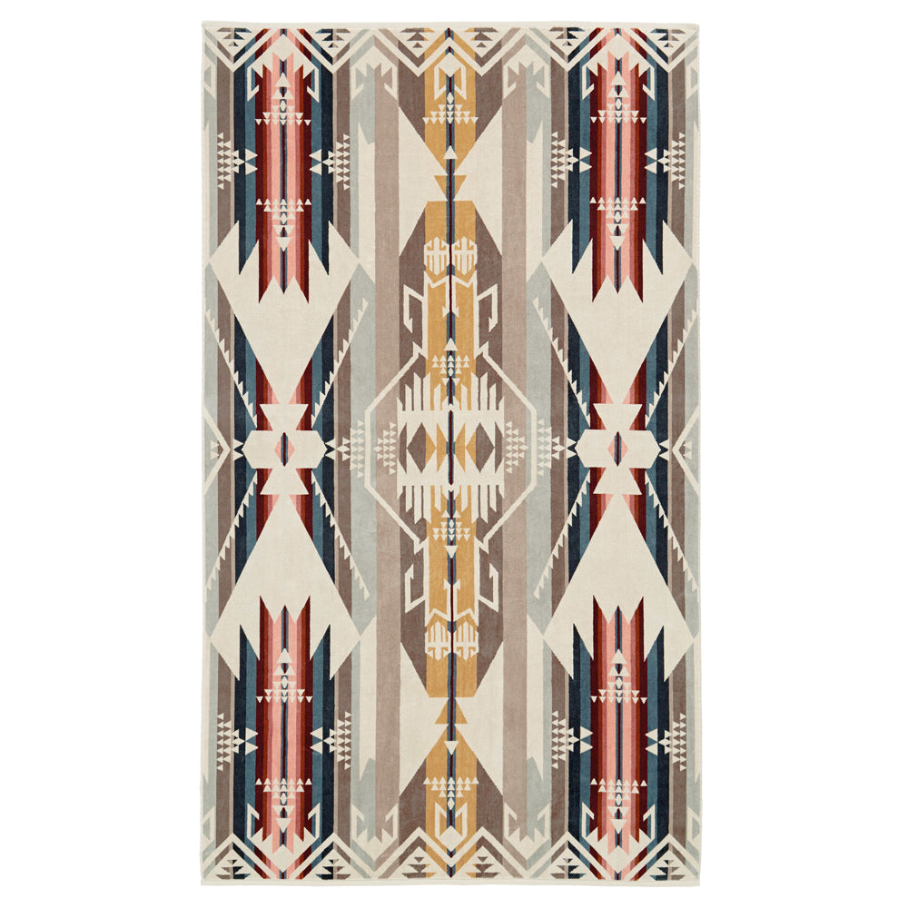 Oversized Jacquard Spa Towel | White Sands Tan