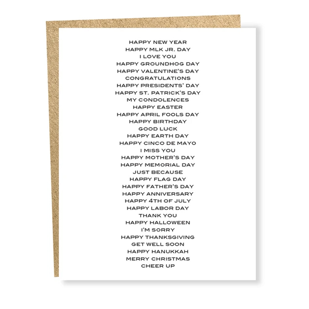 All Purpose Card - Domestic Domestic