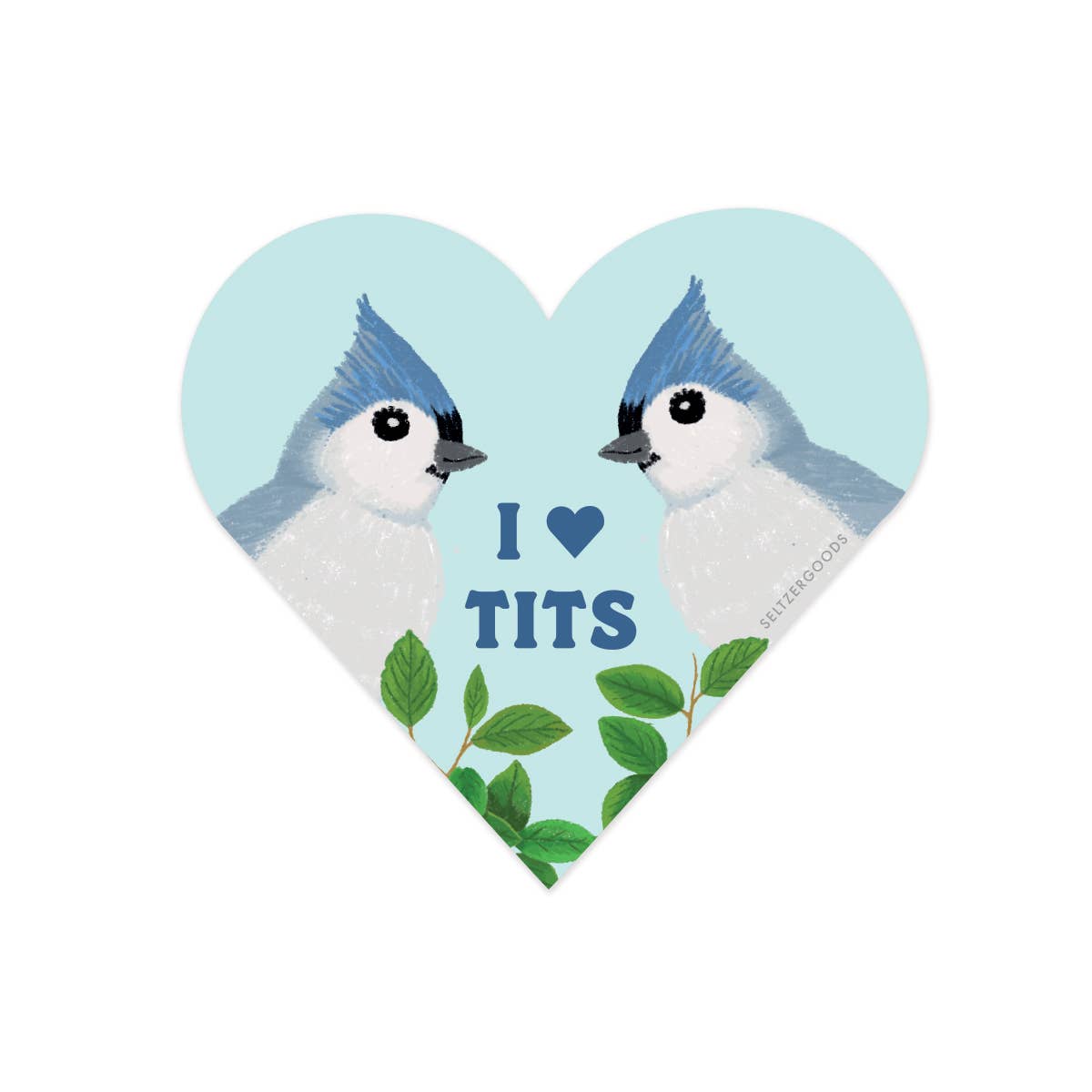 Heart Titmice Sticker - Domestic Domestic