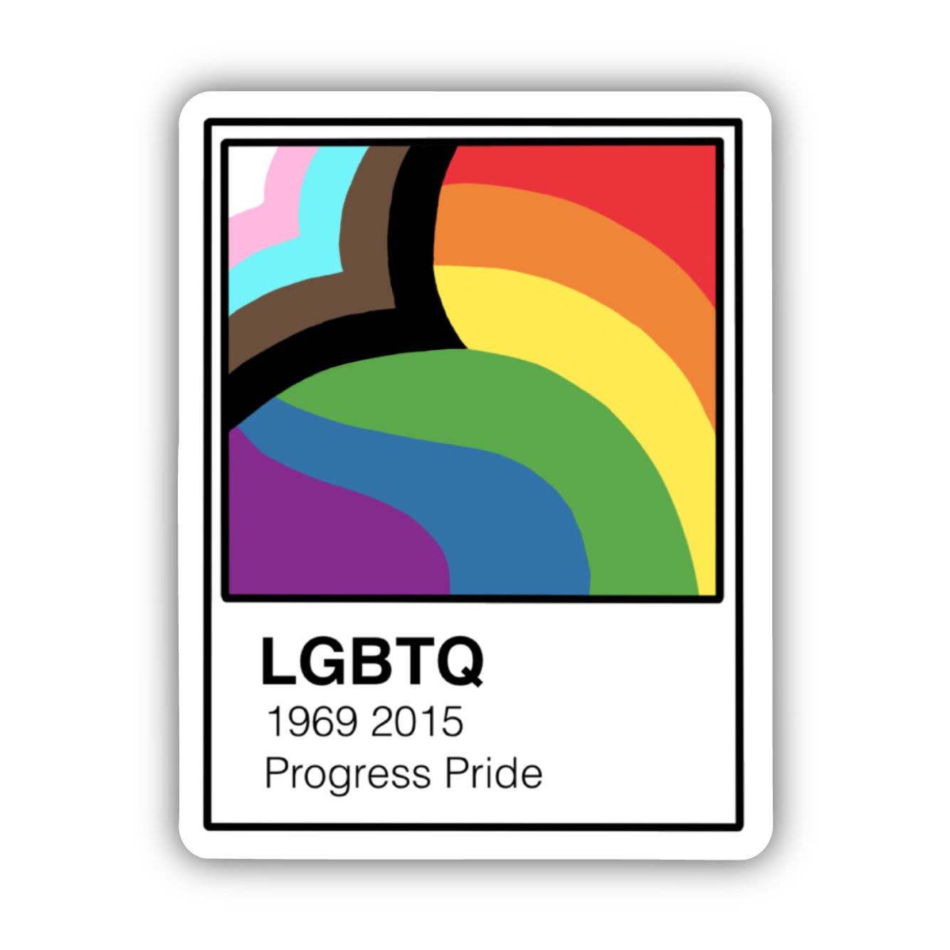 LGBTQ Progress Pride Paint Swatch Sticker - Domestic Domestic