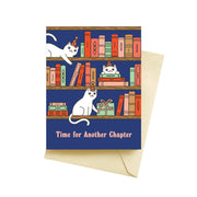 Bookshelf Cats Birthday Card - Domestic Domestic