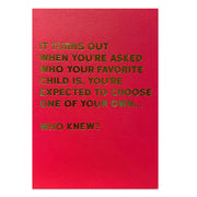 Turns Out Card - Domestic Domestic