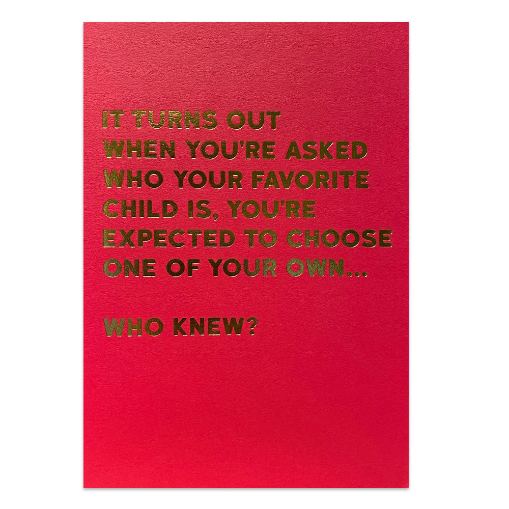 Turns Out Card - Domestic Domestic