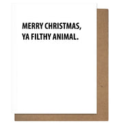 Filthy Animal Christmas Card - Domestic Domestic