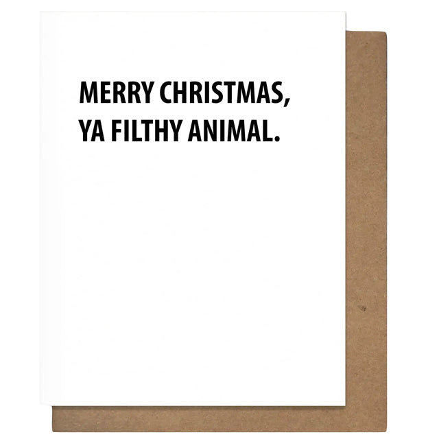 Filthy Animal Christmas Card - Domestic Domestic