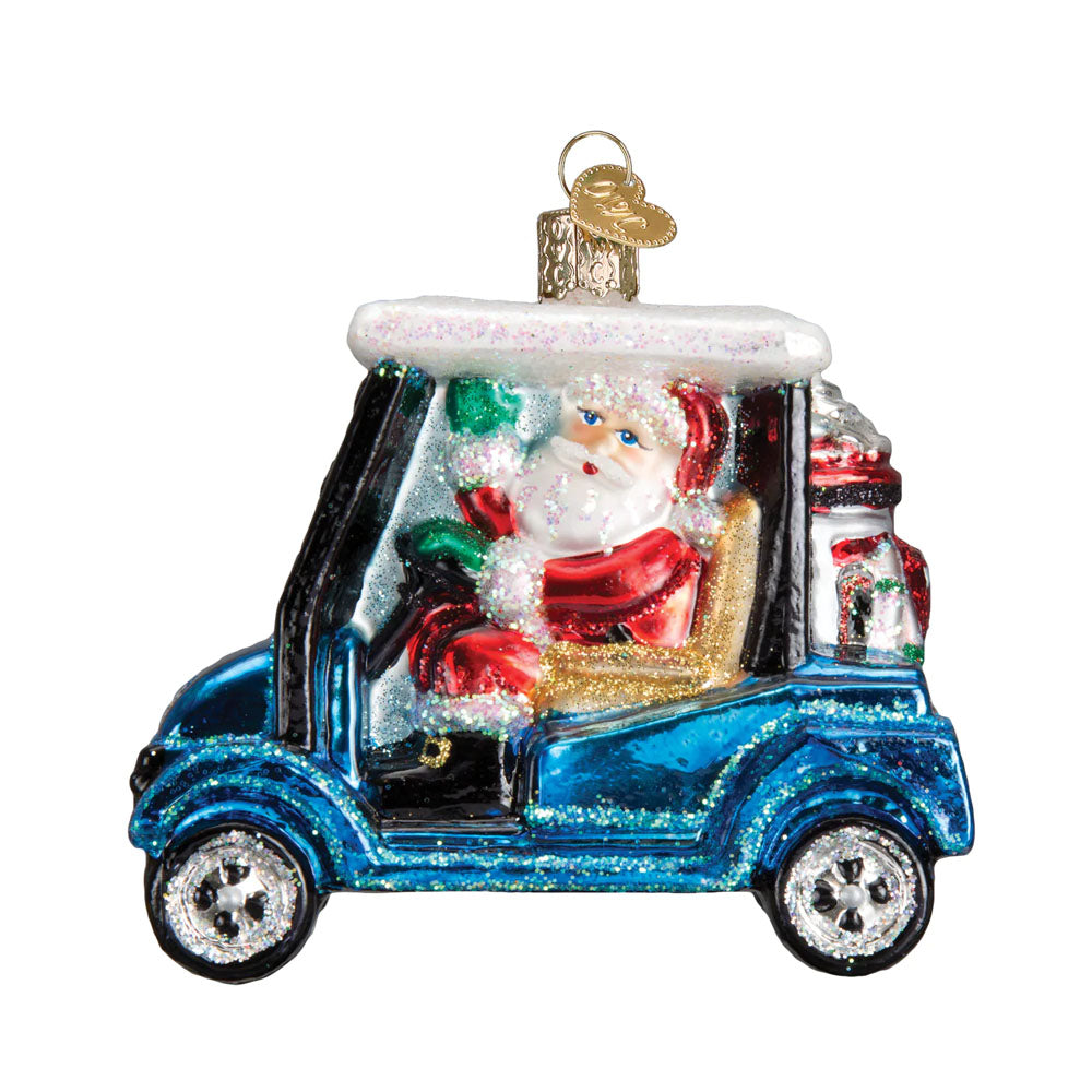Golf Cart Santa Ornament - Domestic Domestic