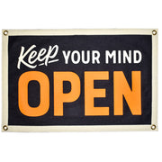 Keep Your Mind Open Camp Flag - Domestic Domestic