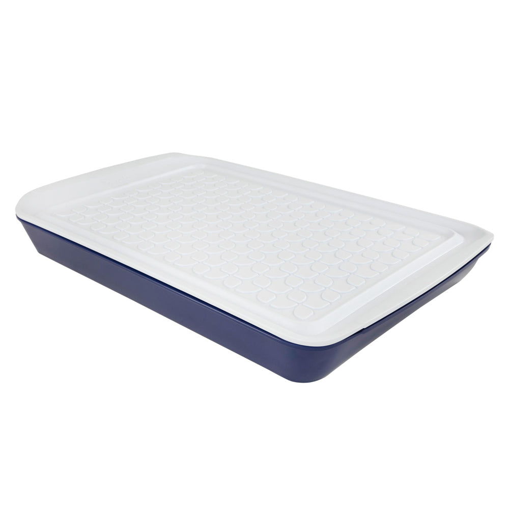 Prep & Serve Marinade Trays Large | White and Stratus Blue