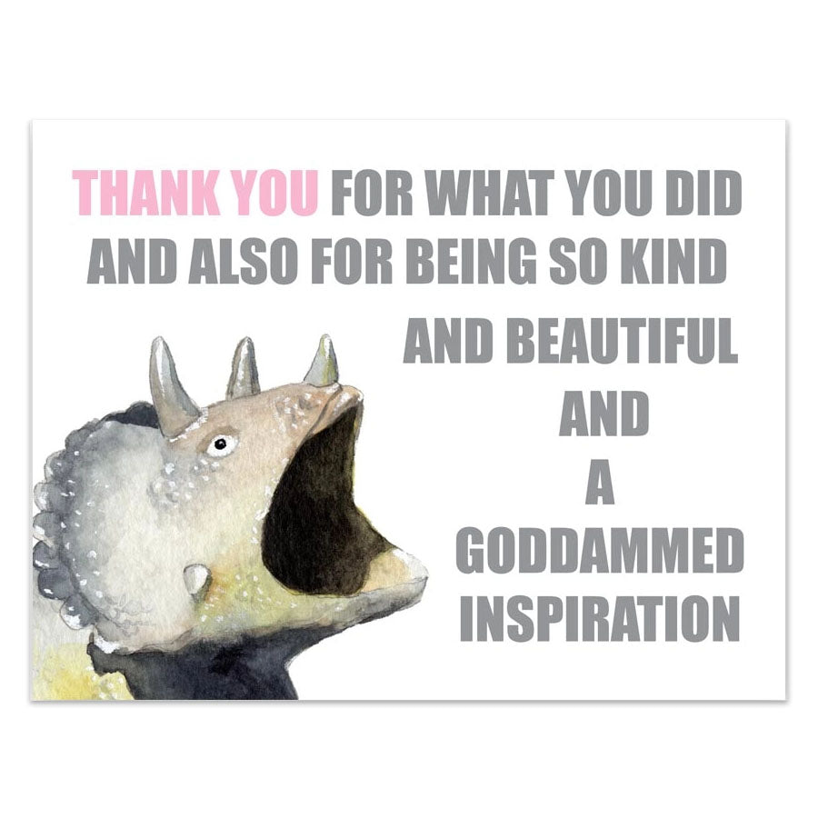 Triceratops Thank You Card